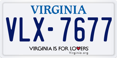 VA license plate VLX7677