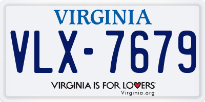 VA license plate VLX7679