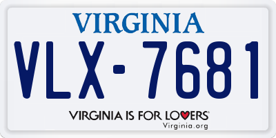 VA license plate VLX7681