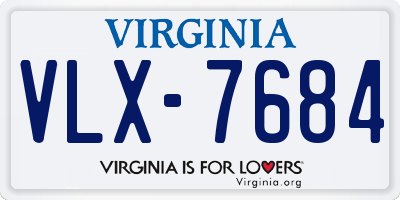 VA license plate VLX7684