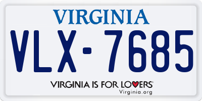 VA license plate VLX7685