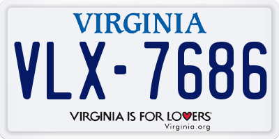 VA license plate VLX7686