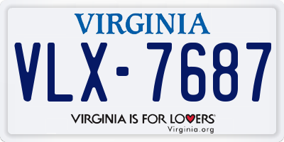 VA license plate VLX7687