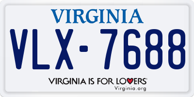 VA license plate VLX7688