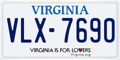 VA license plate VLX7690