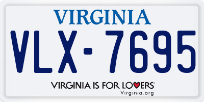 VA license plate VLX7695