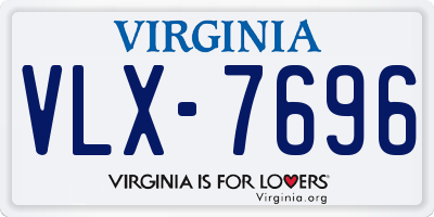 VA license plate VLX7696