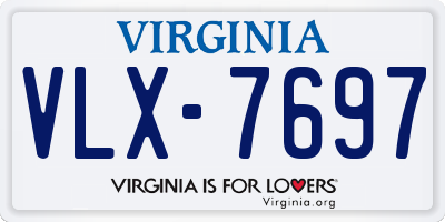 VA license plate VLX7697