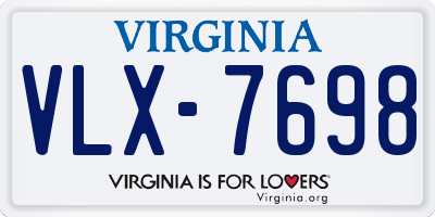 VA license plate VLX7698