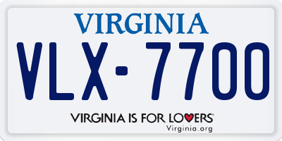 VA license plate VLX7700