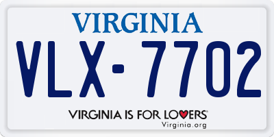 VA license plate VLX7702