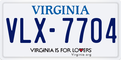 VA license plate VLX7704