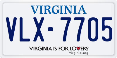 VA license plate VLX7705