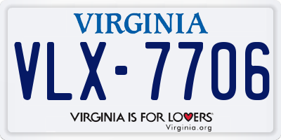 VA license plate VLX7706