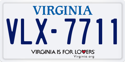 VA license plate VLX7711