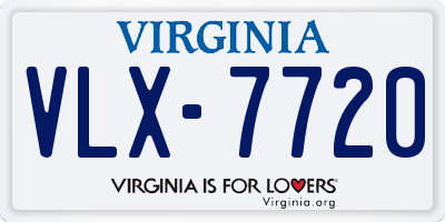 VA license plate VLX7720