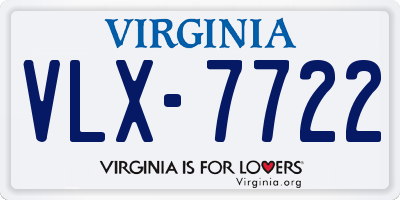 VA license plate VLX7722