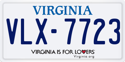 VA license plate VLX7723