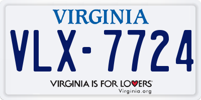 VA license plate VLX7724