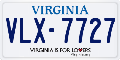 VA license plate VLX7727