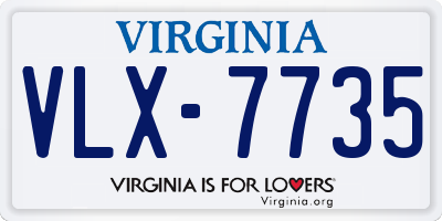 VA license plate VLX7735