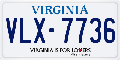 VA license plate VLX7736