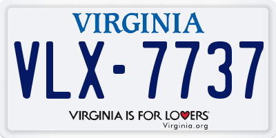 VA license plate VLX7737