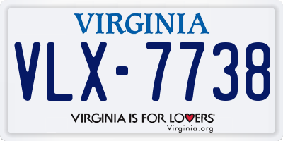 VA license plate VLX7738