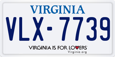 VA license plate VLX7739