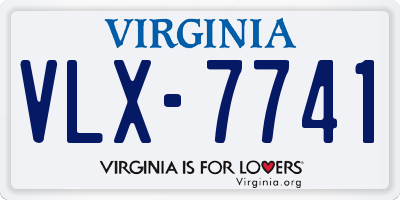 VA license plate VLX7741