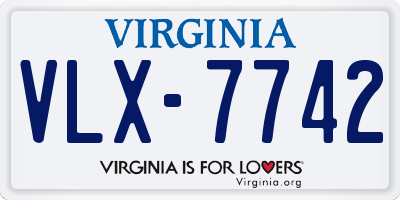 VA license plate VLX7742