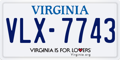 VA license plate VLX7743