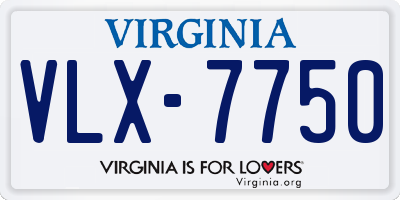 VA license plate VLX7750