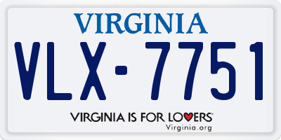 VA license plate VLX7751