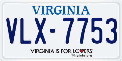 VA license plate VLX7753