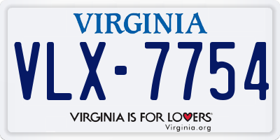 VA license plate VLX7754