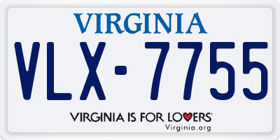 VA license plate VLX7755