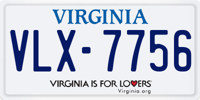 VA license plate VLX7756