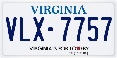 VA license plate VLX7757