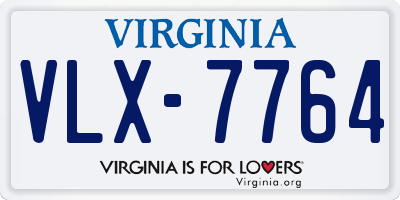 VA license plate VLX7764