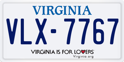 VA license plate VLX7767