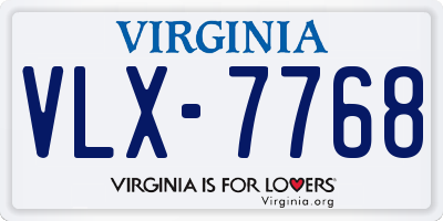 VA license plate VLX7768