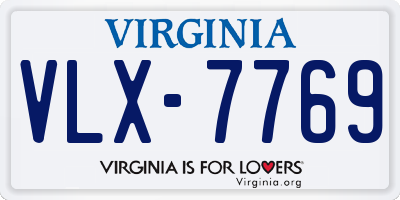 VA license plate VLX7769