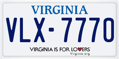 VA license plate VLX7770