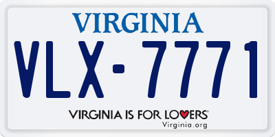 VA license plate VLX7771