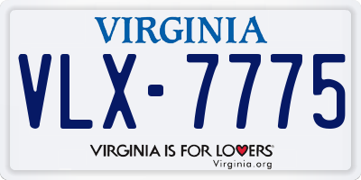 VA license plate VLX7775