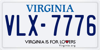 VA license plate VLX7776