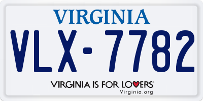 VA license plate VLX7782