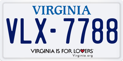 VA license plate VLX7788