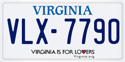 VA license plate VLX7790